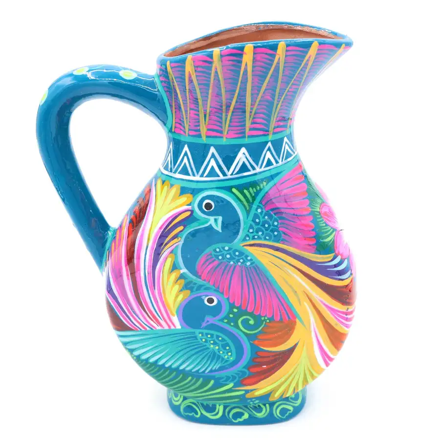 Hand-Painted Xalitla Clay Pitcher - Image 9