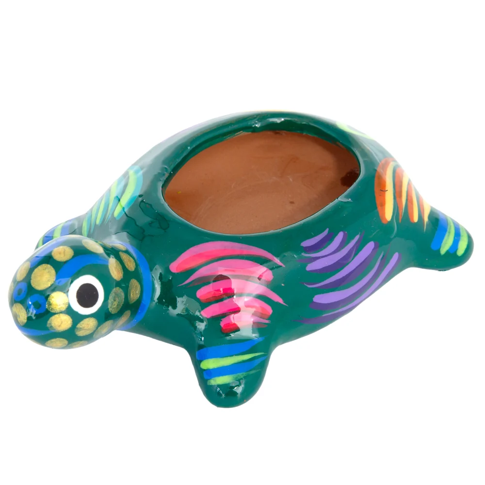 Hand-Painted Xalitla Turtle Clay Trinket/Jewelry Box - Image 3