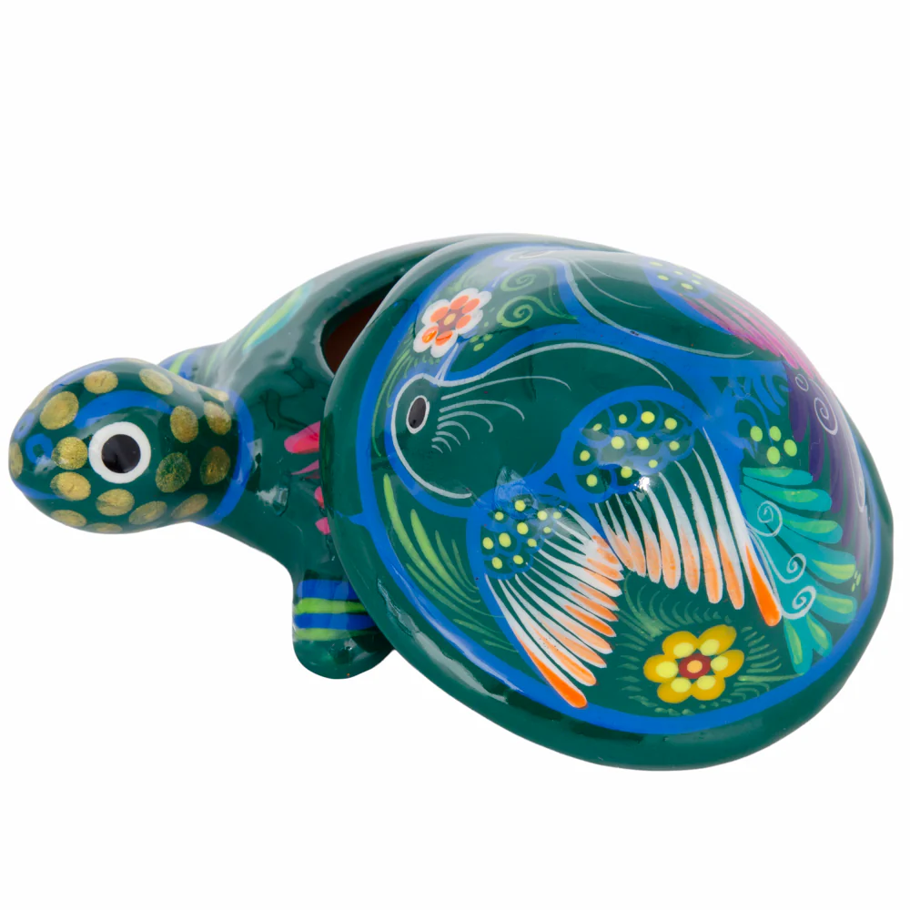 Hand-Painted Xalitla Turtle Clay Trinket/Jewelry Box - Image 5