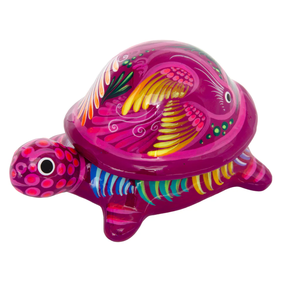 Hand-Painted Xalitla Turtle Clay Trinket/Jewelry Box - Image 7