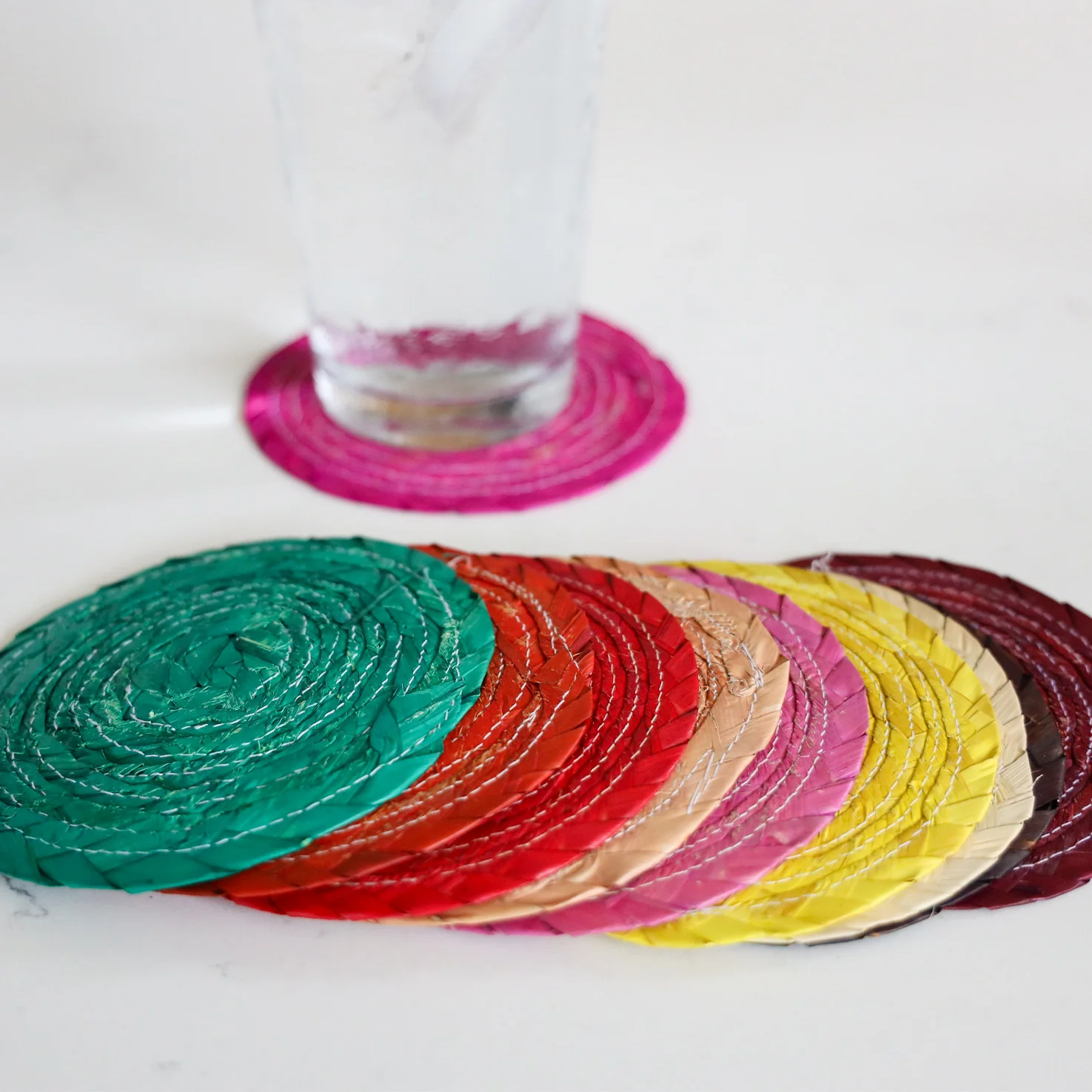 Handwoven Natural Palm Coasters - Image 4