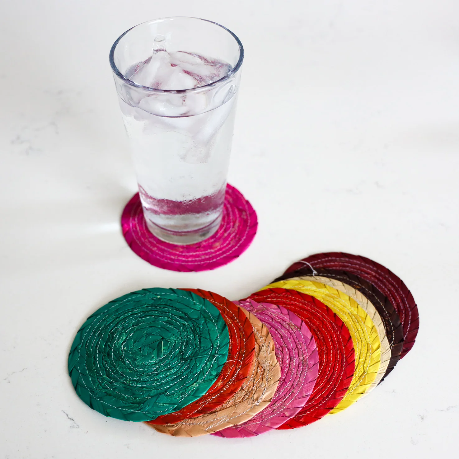Handwoven Natural Palm Coasters - Image 5