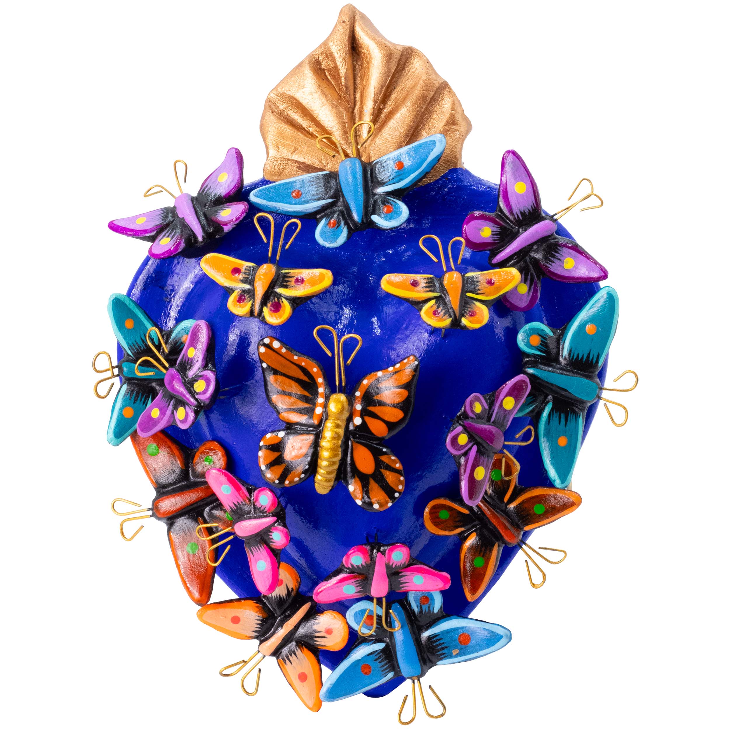 Kaleidoscope Heart - Clay Heart with Butterflies - Image 14