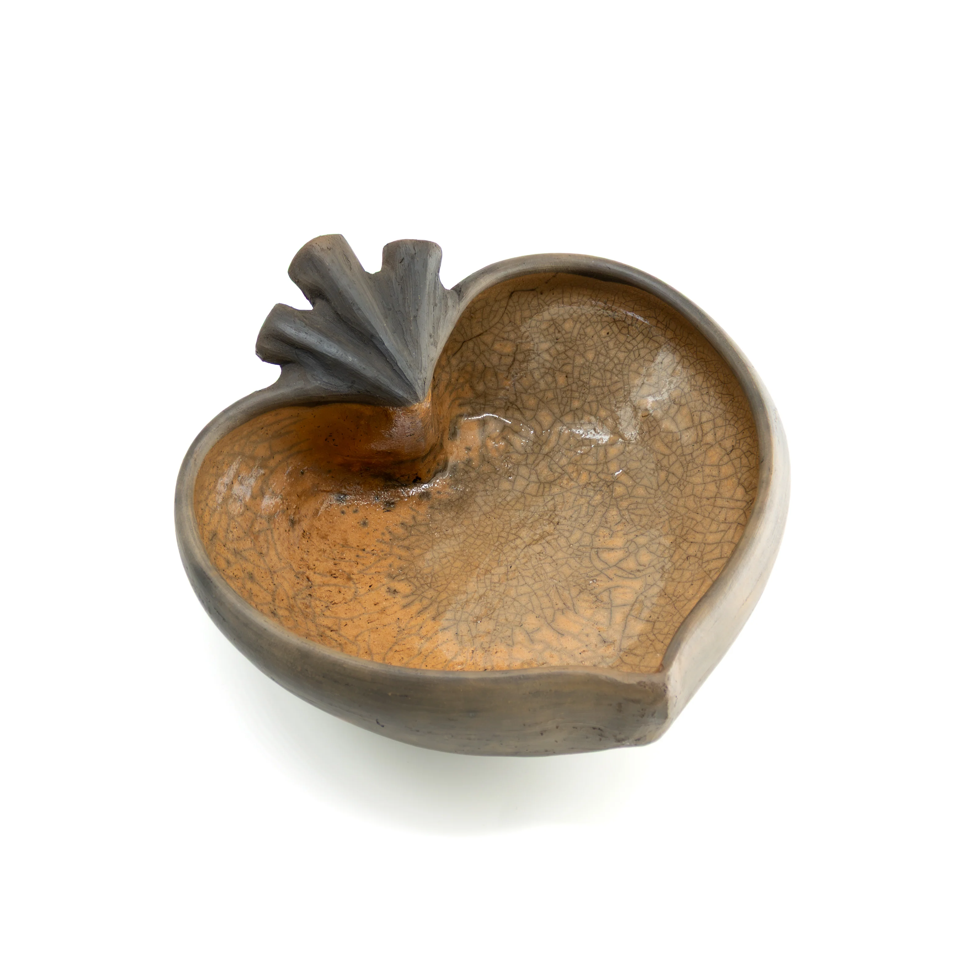 Large Atzompa Heart Clay Bowl - Image 9