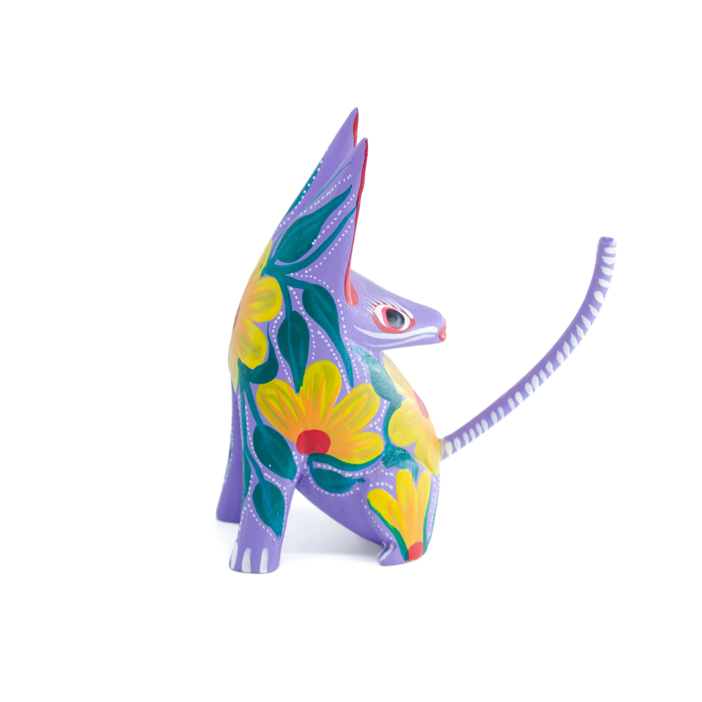 Large Coyote Head Turned Wooden Figurine - Image 9
