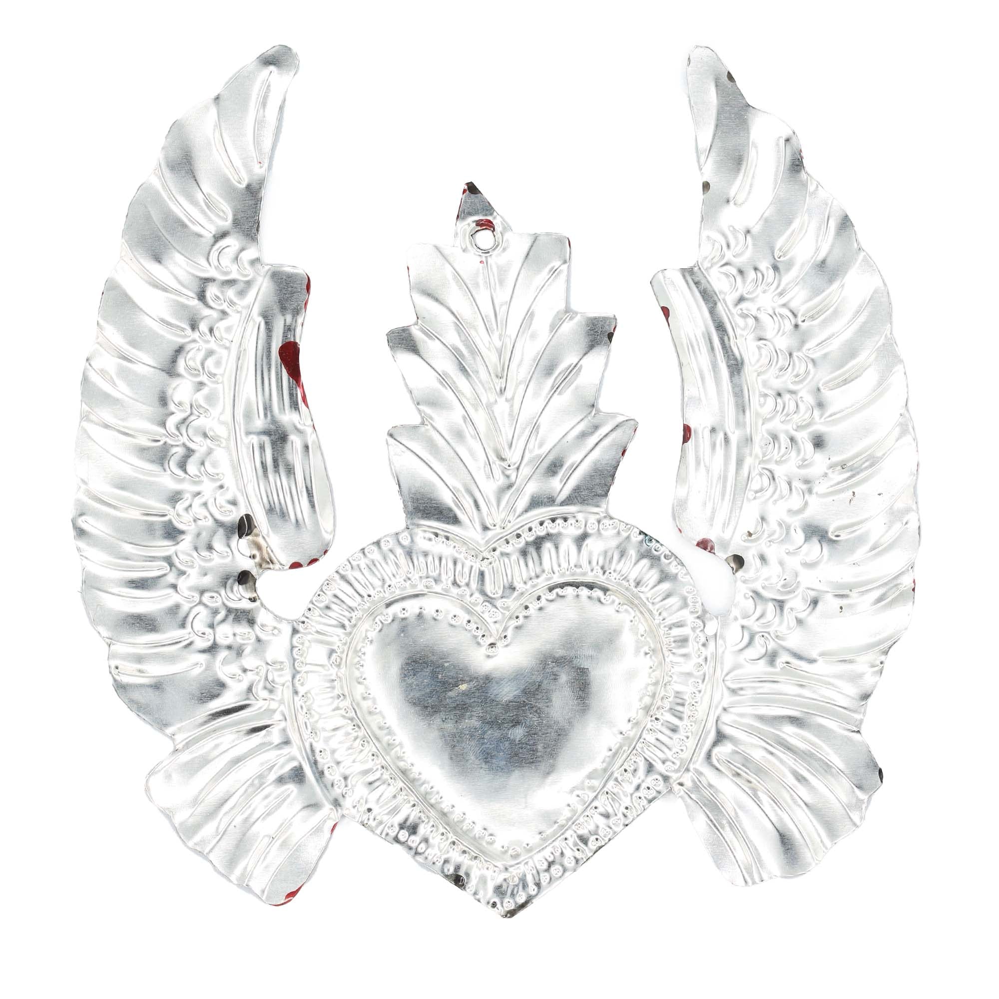 Large Winged Mexican Milagro Tin Hearts - Image 5