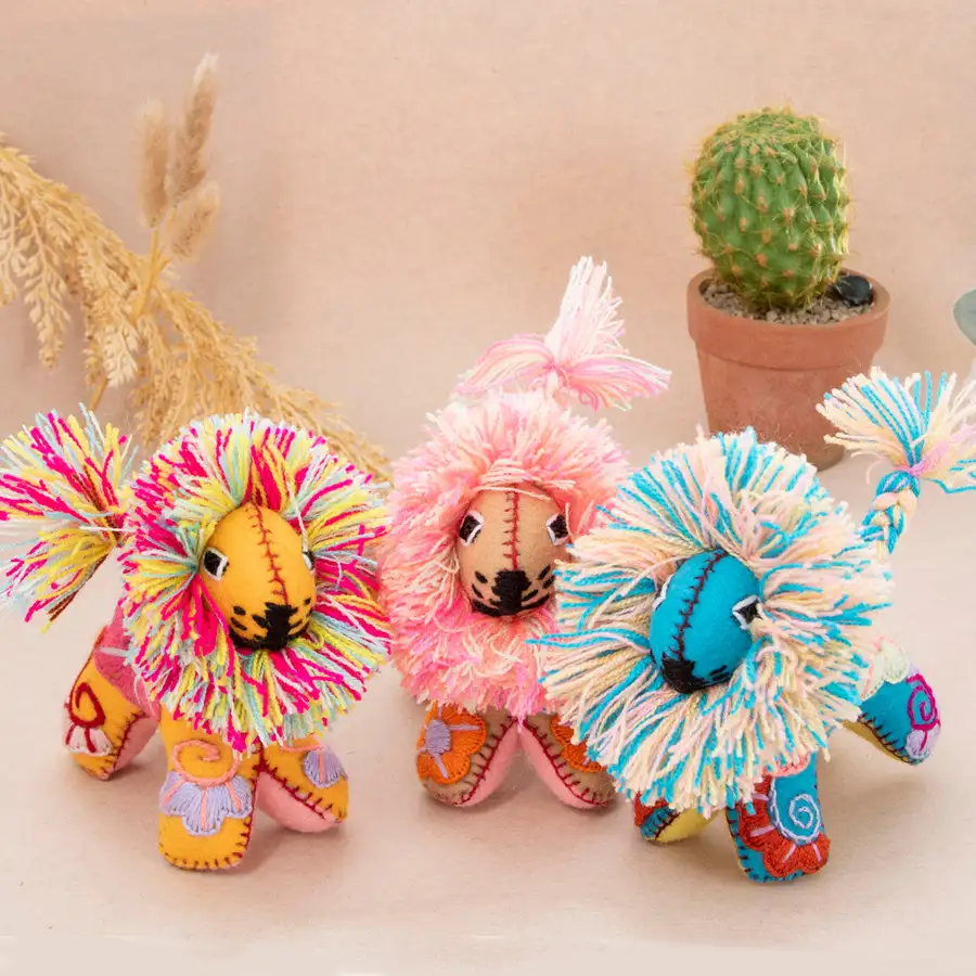Lion Hand-Embroidered Stuffed Animal - Image 4