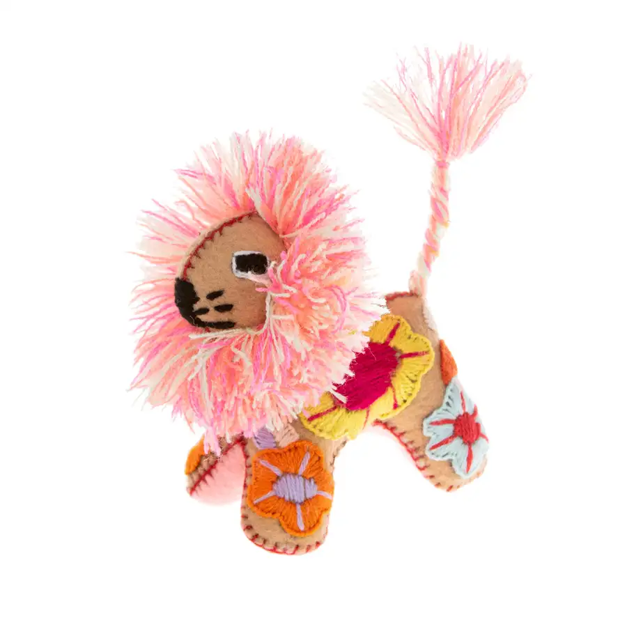 Lion Hand-Embroidered Stuffed Animal - Image 7