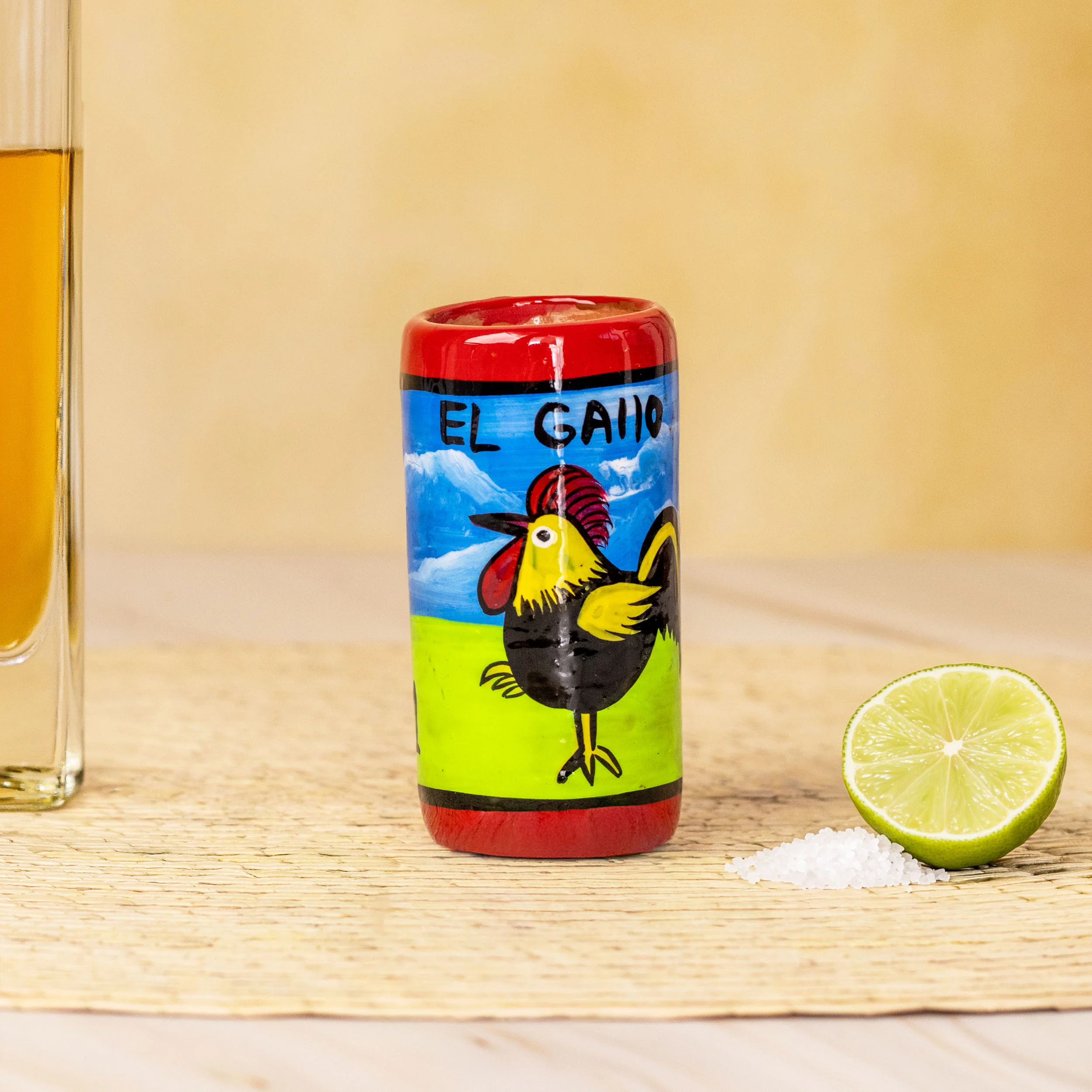 Lotería Hand-painted Clay Shot Glass - Image 3