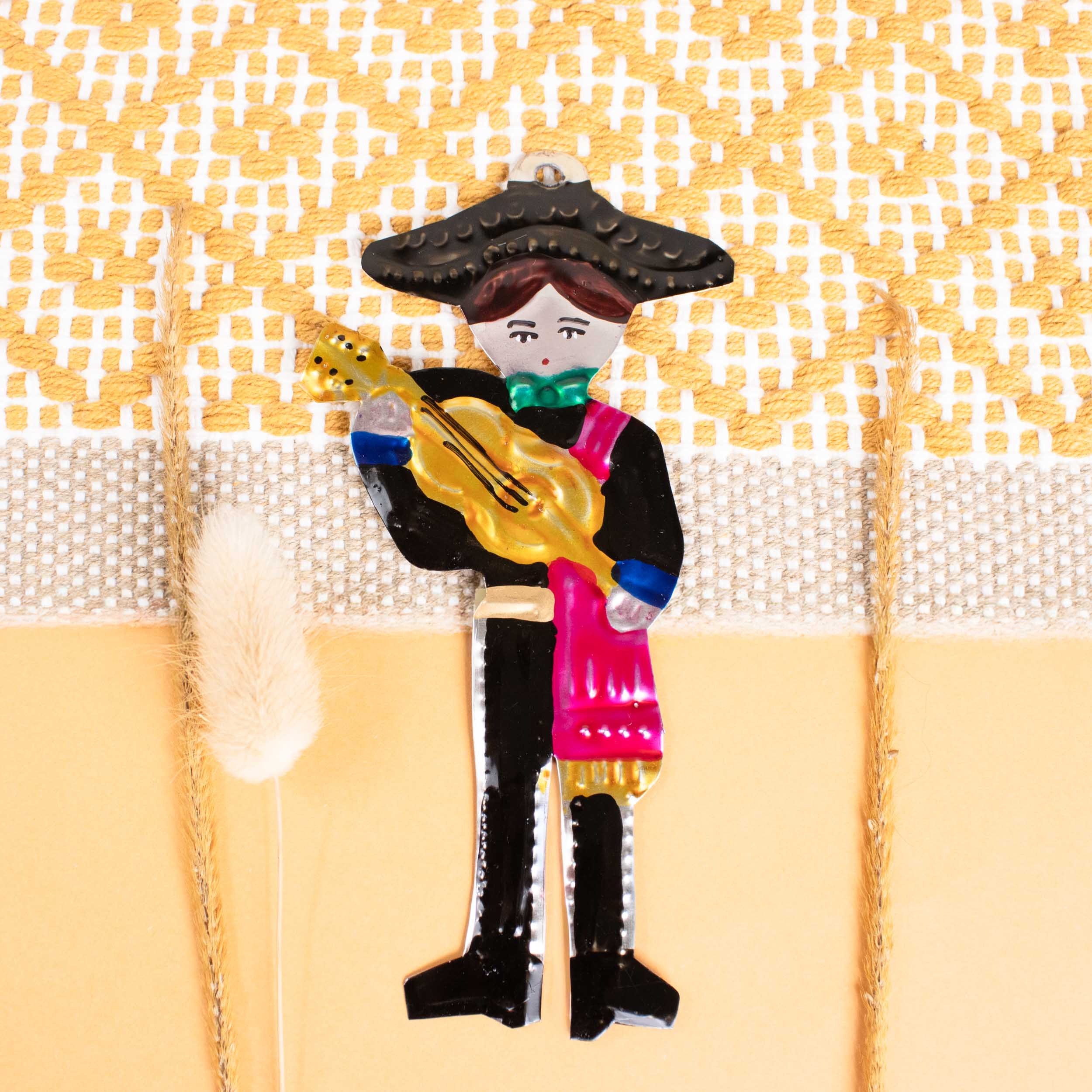 Mariachi Mexican Tin Art Wall Ornament - Image 3