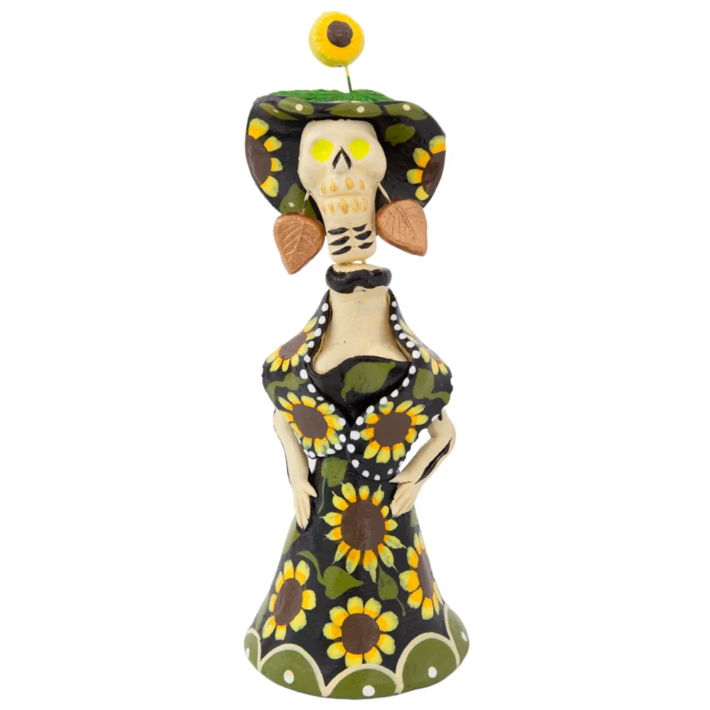 Metepec Catrina Clay Sculpture - Image 5