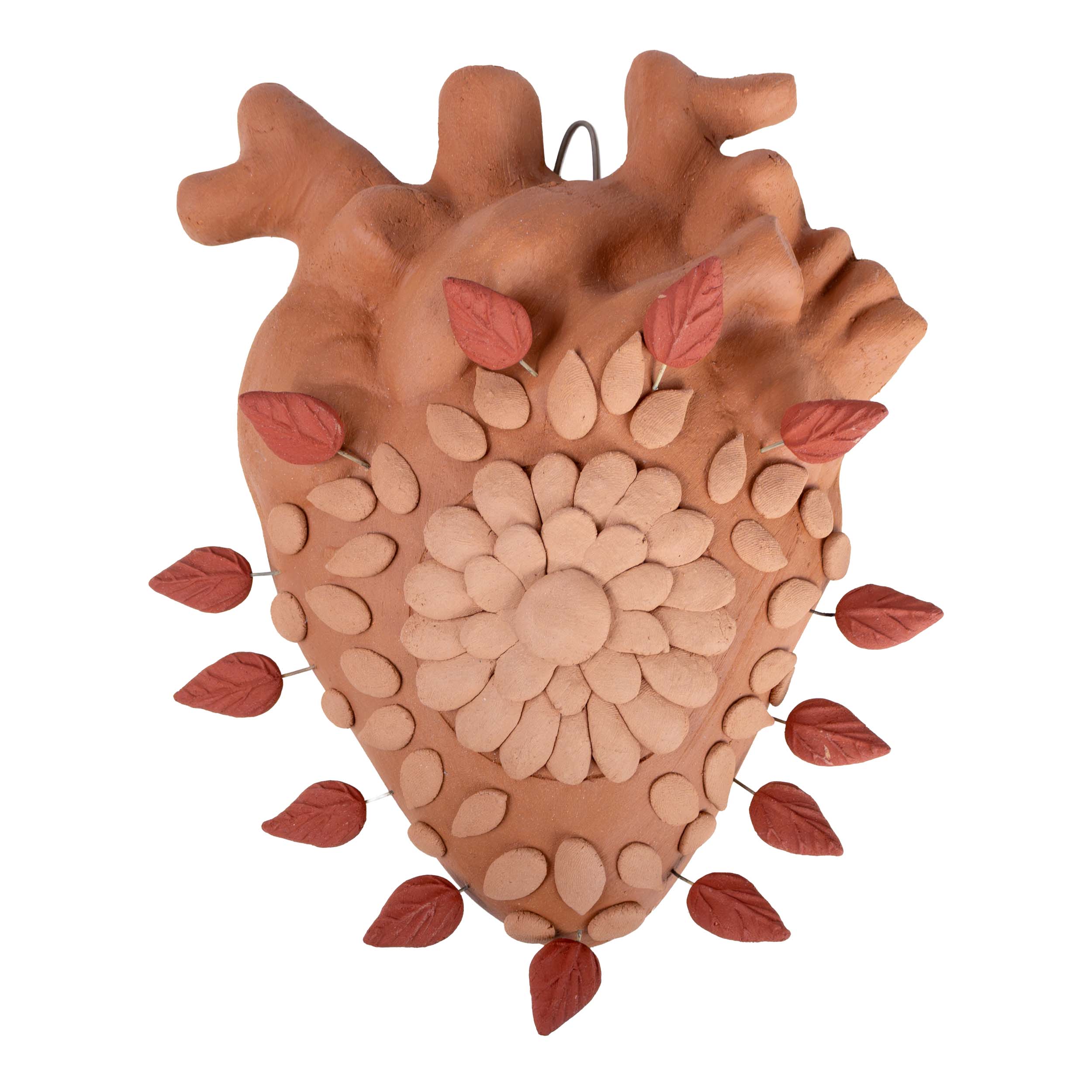 Mi Corazón de Flor Barro Pigmentado Heart Clay Wall Art - Image 6