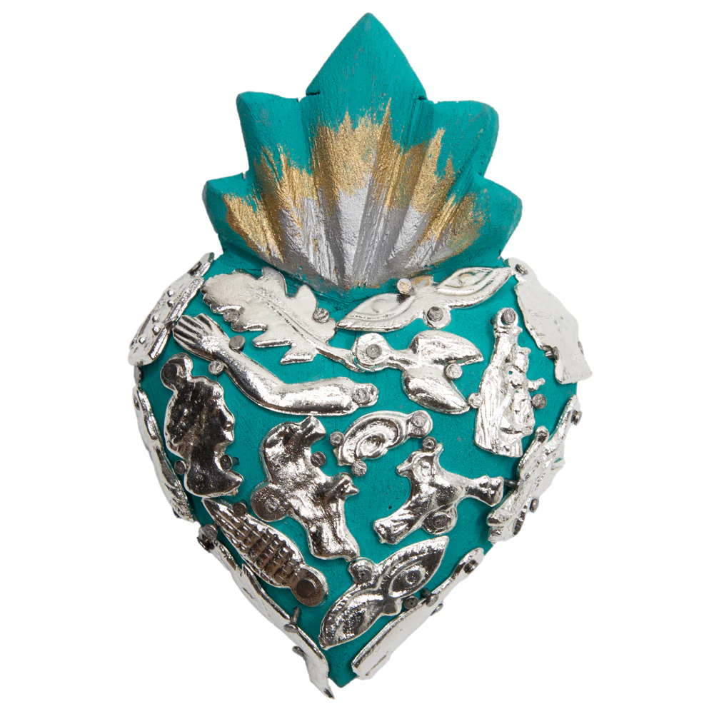 Mini Wooden Milagro Heart with Milagritos - Image 10