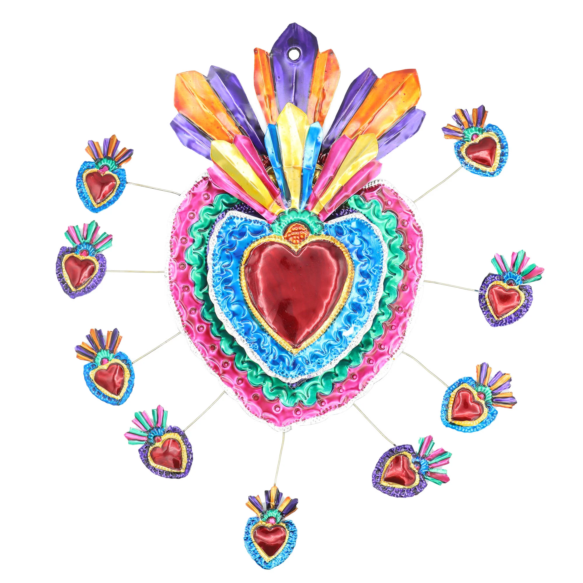 Mother of Milagros XL Wall Tin Art Mexican Milagro - Image 5