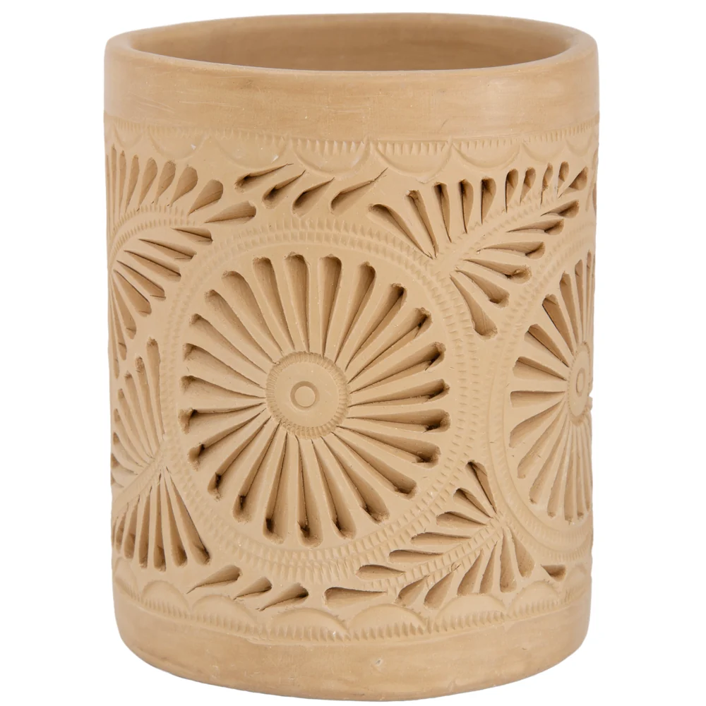Natural Clay Carved Planter - Image 4