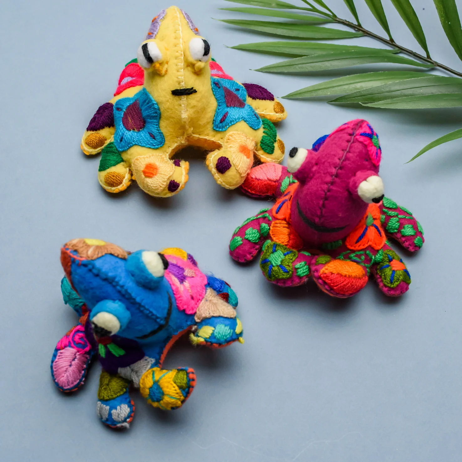 Octopus Hand-Embroidered Stuffed Animal - Image 5