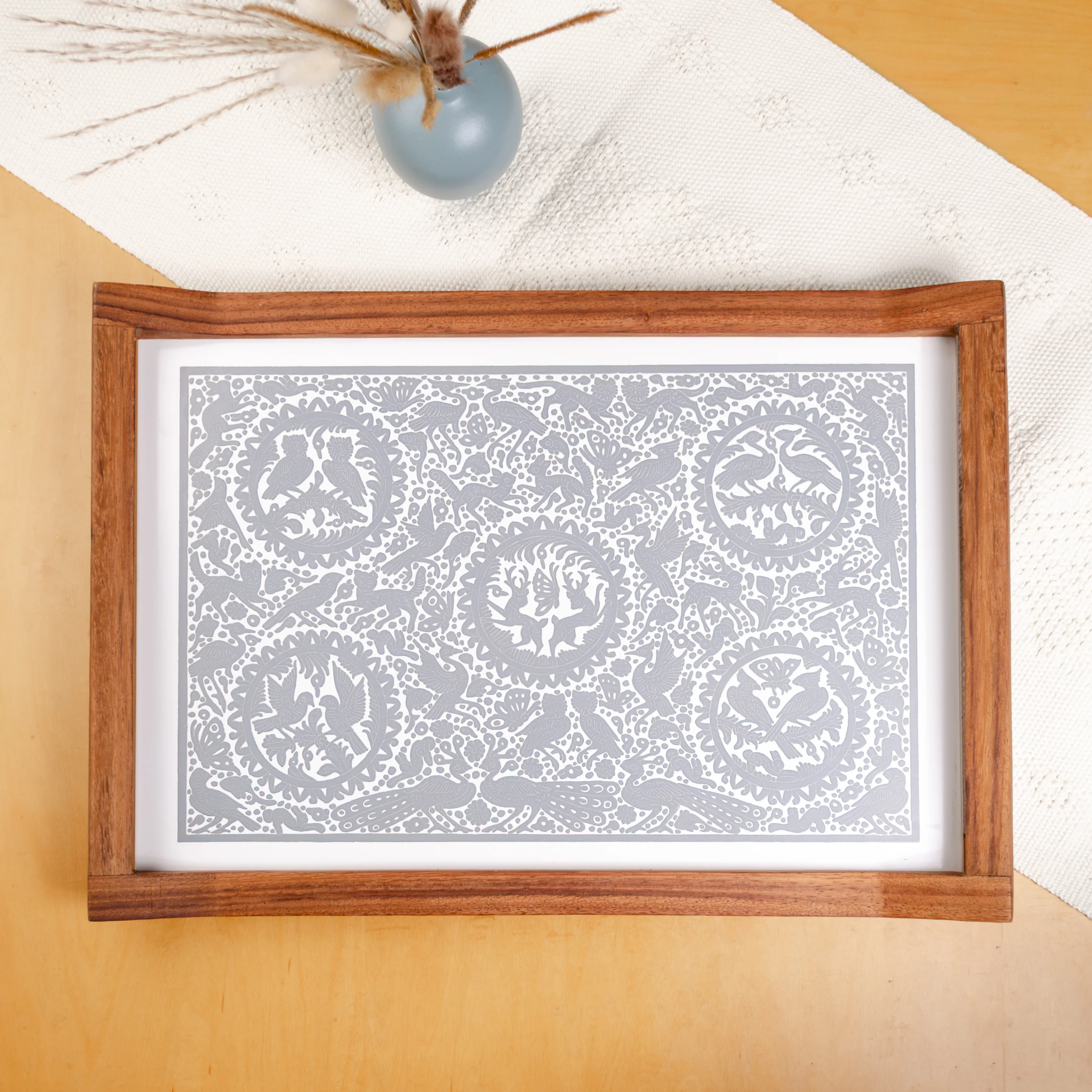 Olinalá Parota Solid Wood Serving Tray (Large) - Image 6