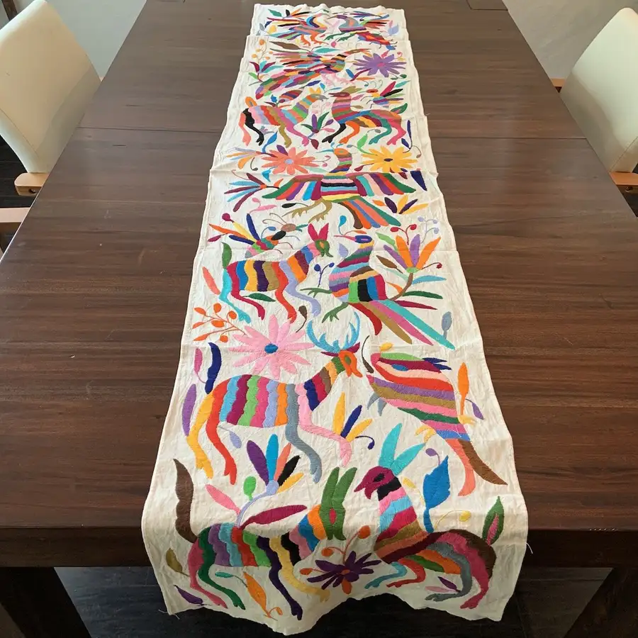 Otomí Hand-Embroidered Table Runner - Image 11