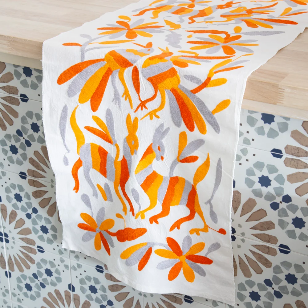 Otomí Hand-Embroidered Table Runner - Image 29