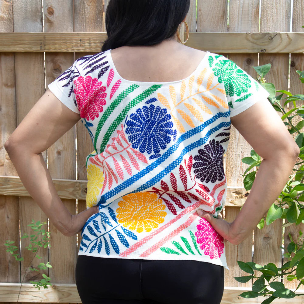 Stitched Palmita Hand-Embroidered Blouse - Image 4