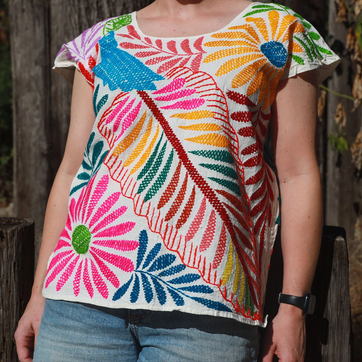 Stitched Palmita Hand-Embroidered Blouse - Image 5