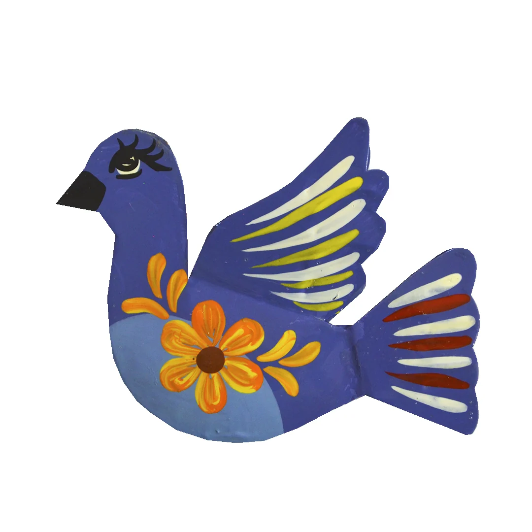 Paloma Hand-Painted Bird Tin Ornament - Image 7