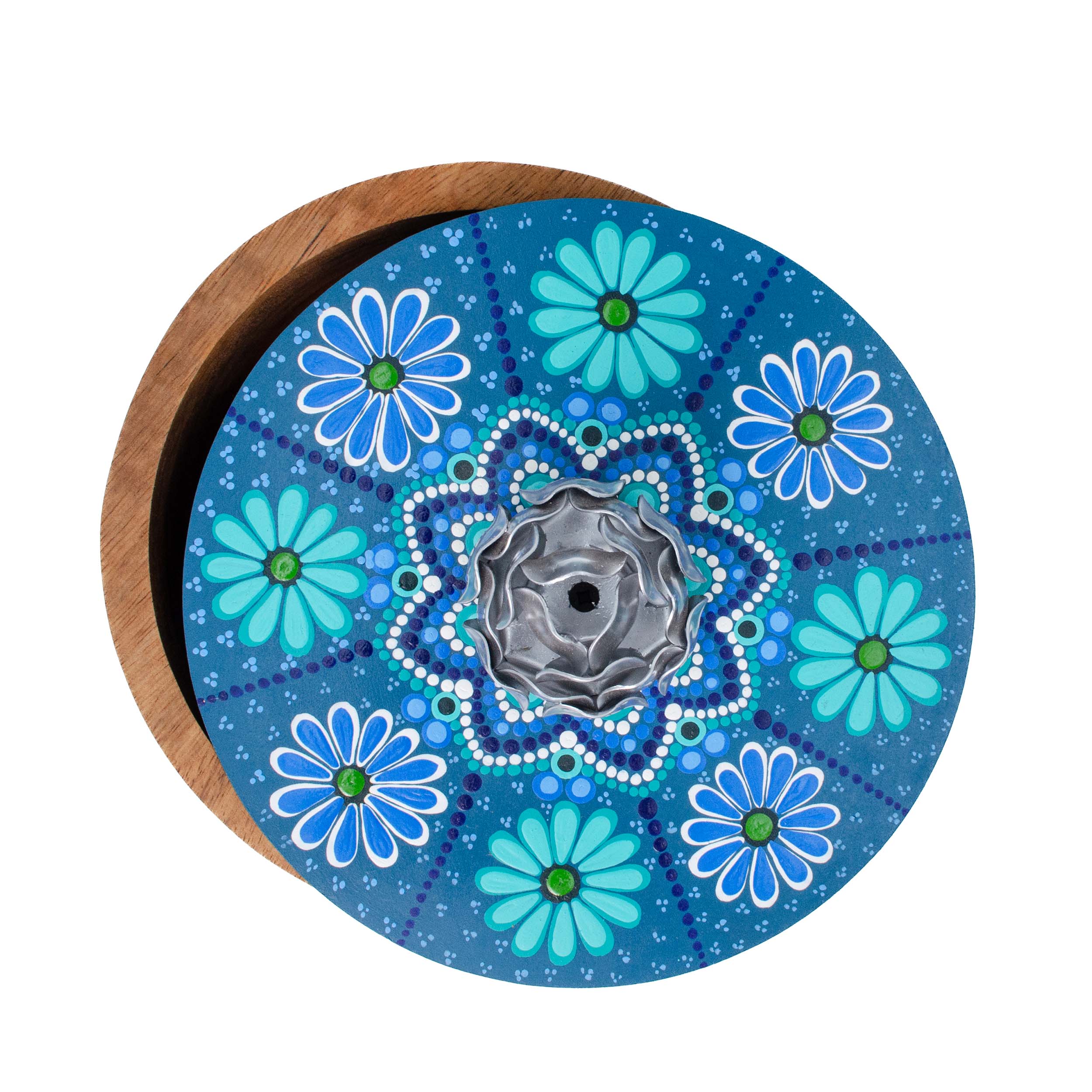 Hand-painted Parota Solid Wood Kitchen Tortillero/Basket - Image 21