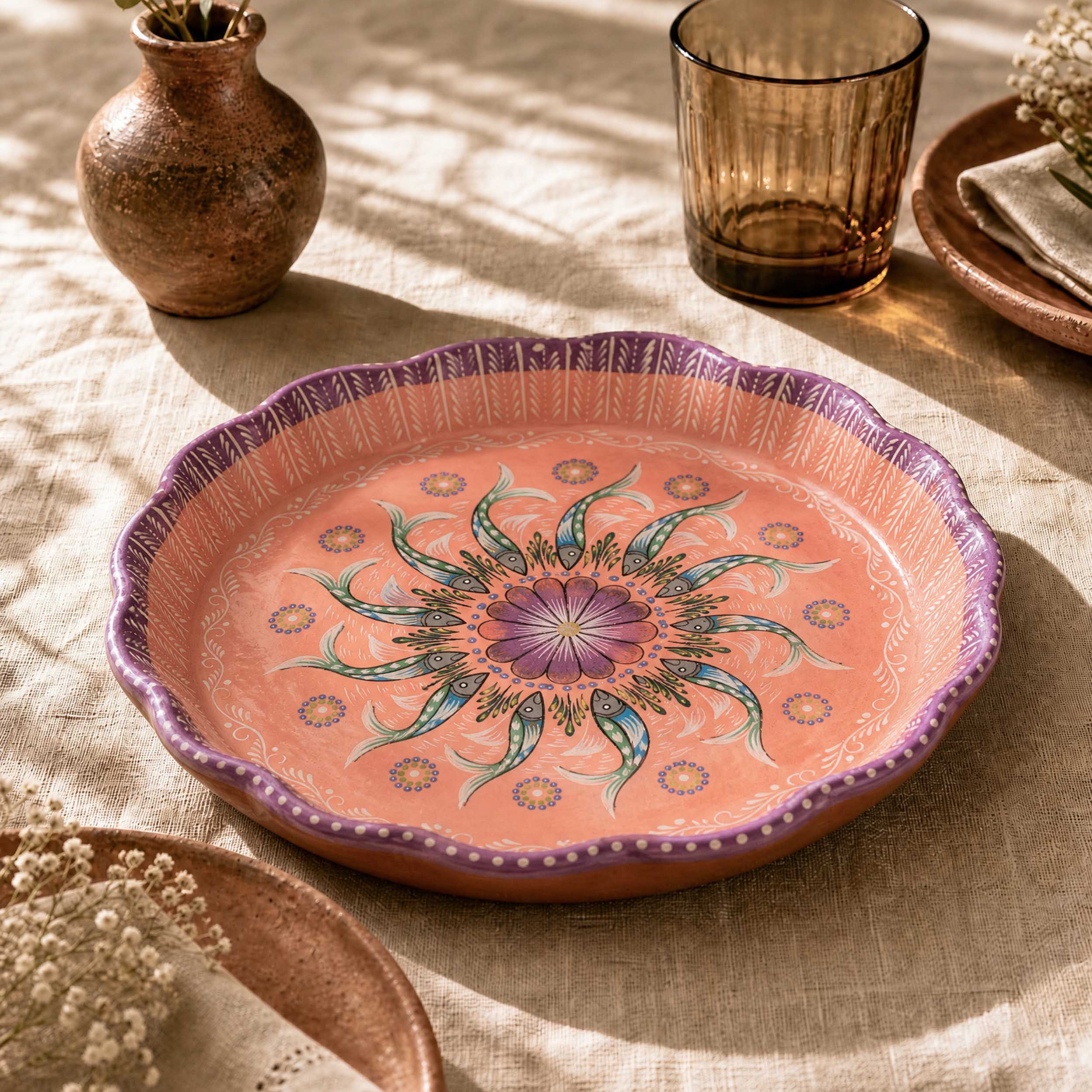 Peces de Capula 13" Scalloped Serving Platter