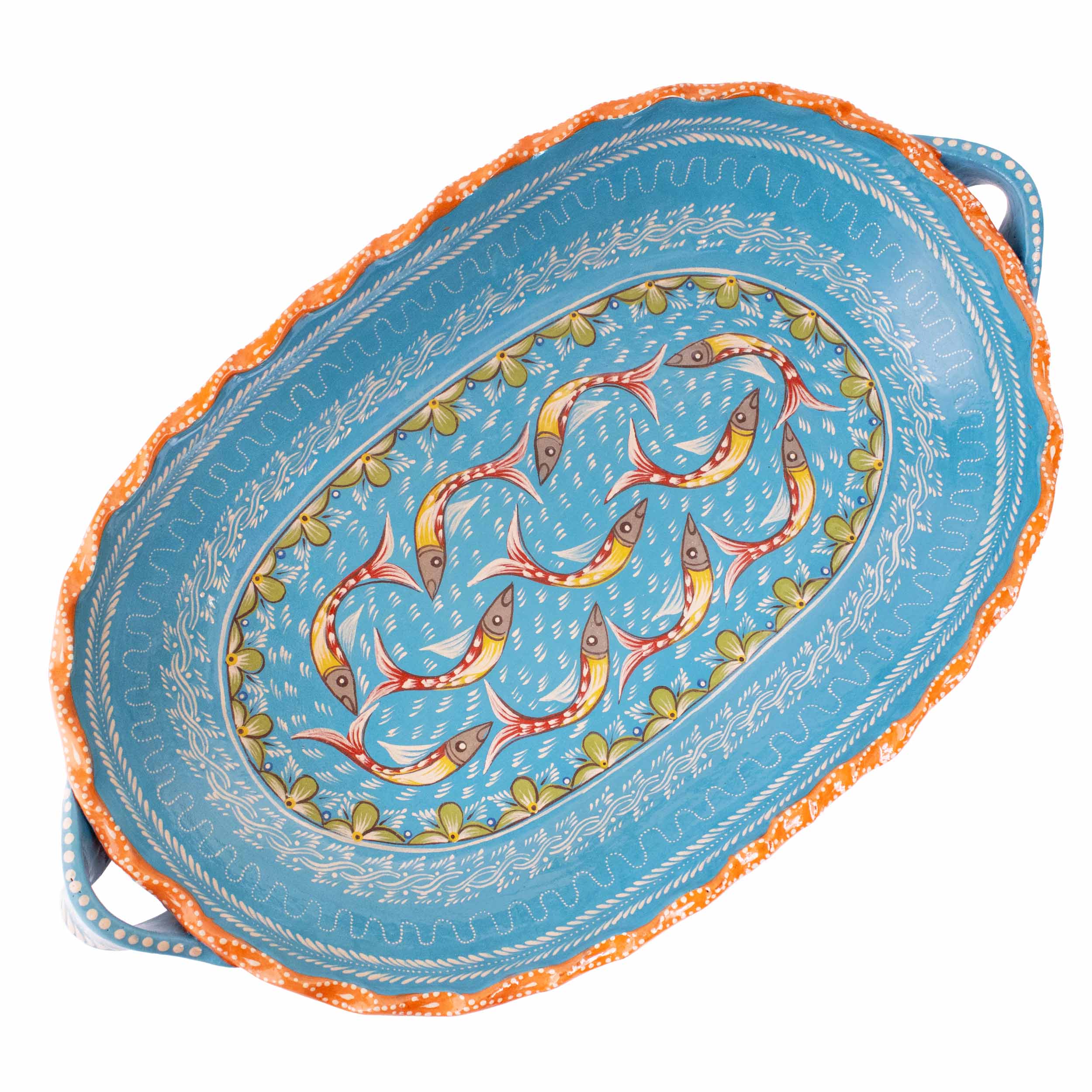 Peces de Capula Scalloped Rim Elongated Oval Tray - Image 12