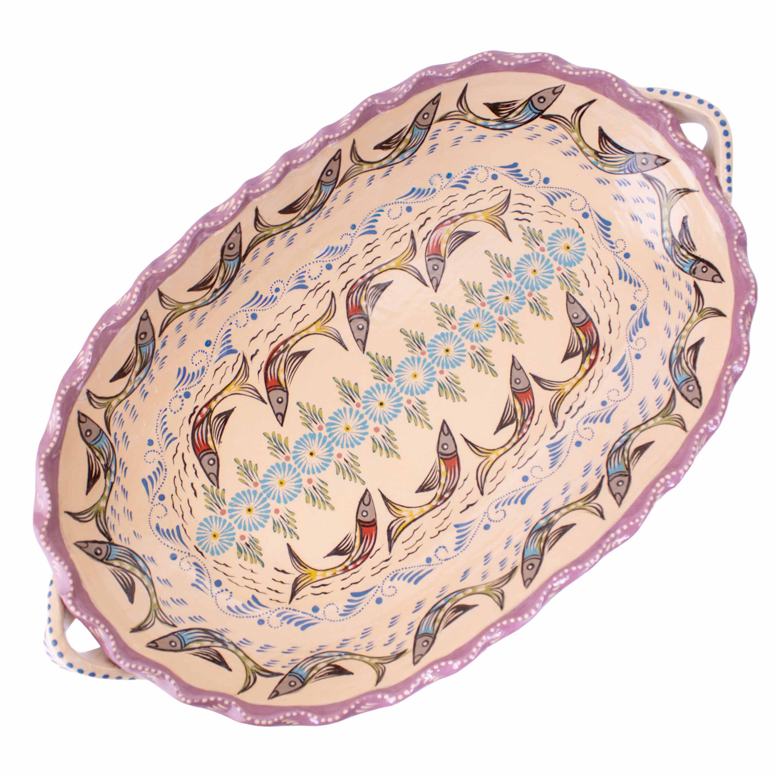 Peces de Capula Scalloped Rim Elongated Oval Tray - Image 15
