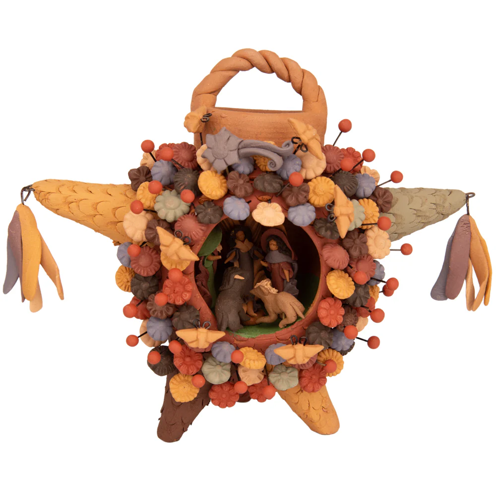 Piñata Nativity Pigmented Clay Sculpture - Image 5