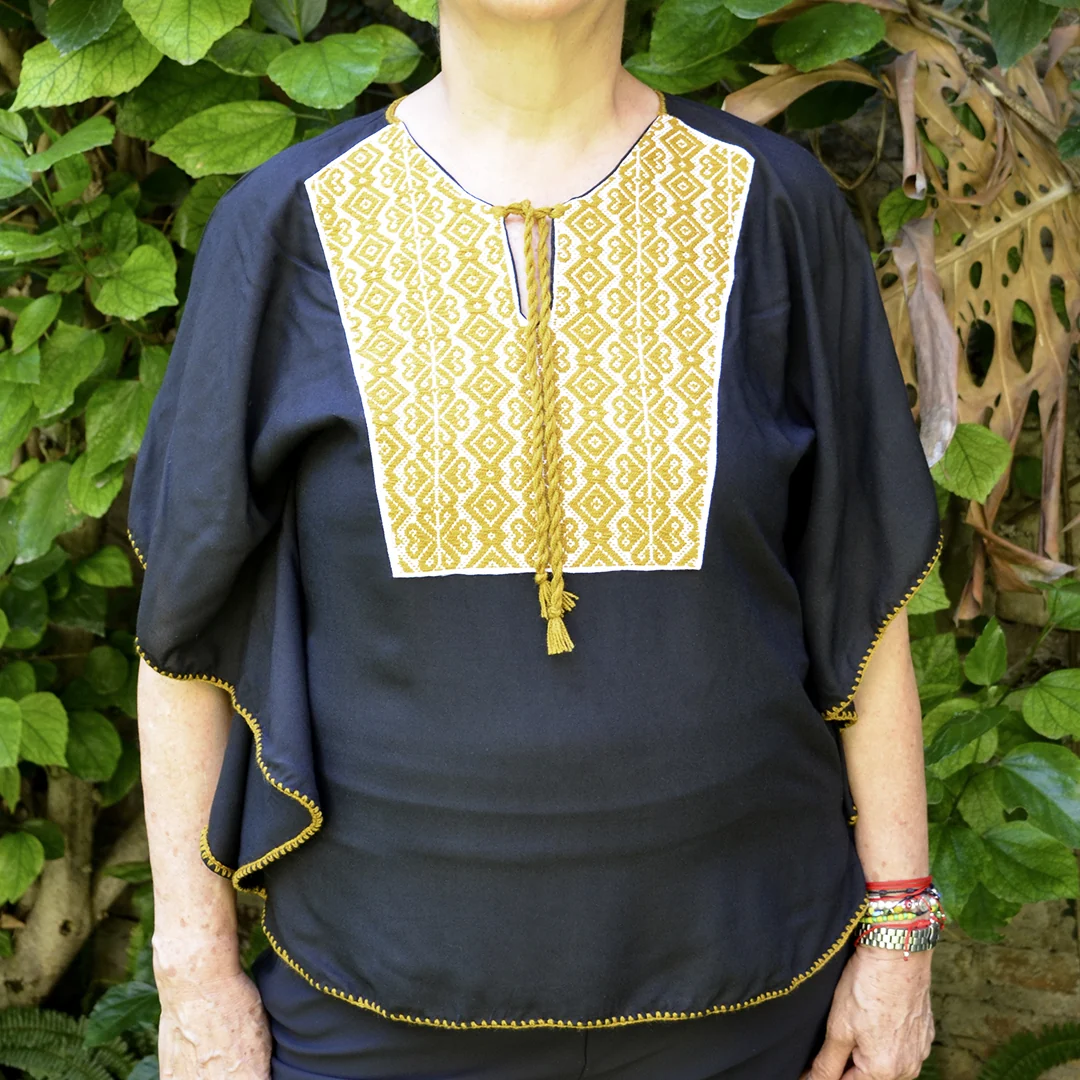 Puebla Butterfly Chest Embroidered Blouse - Image 4