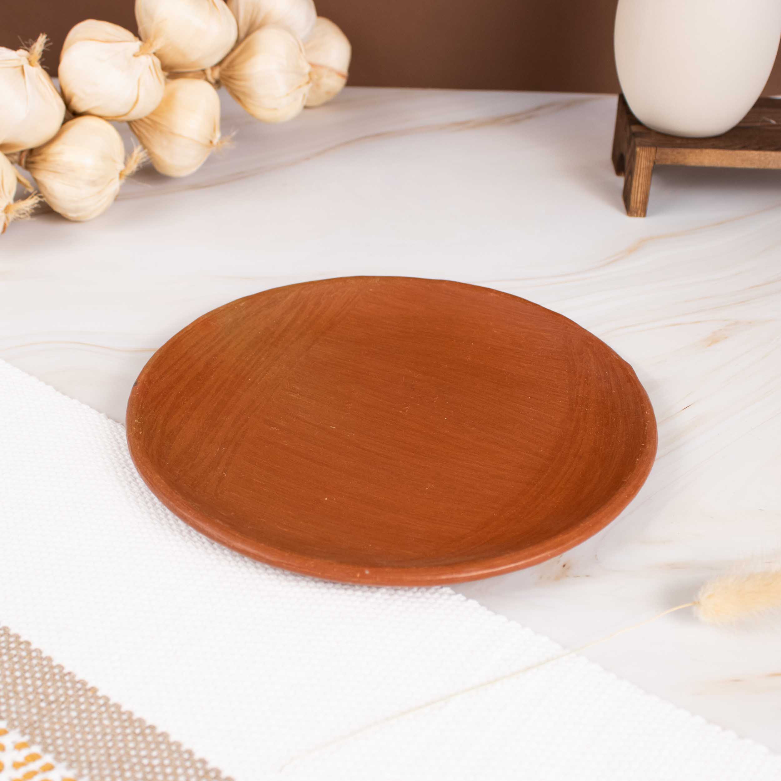 Red Clay Salad Plate Flat Base - Image 4