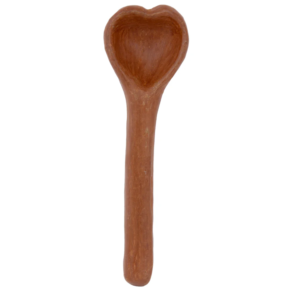 Red Clay Heart-Shaped Spoon - Image 3