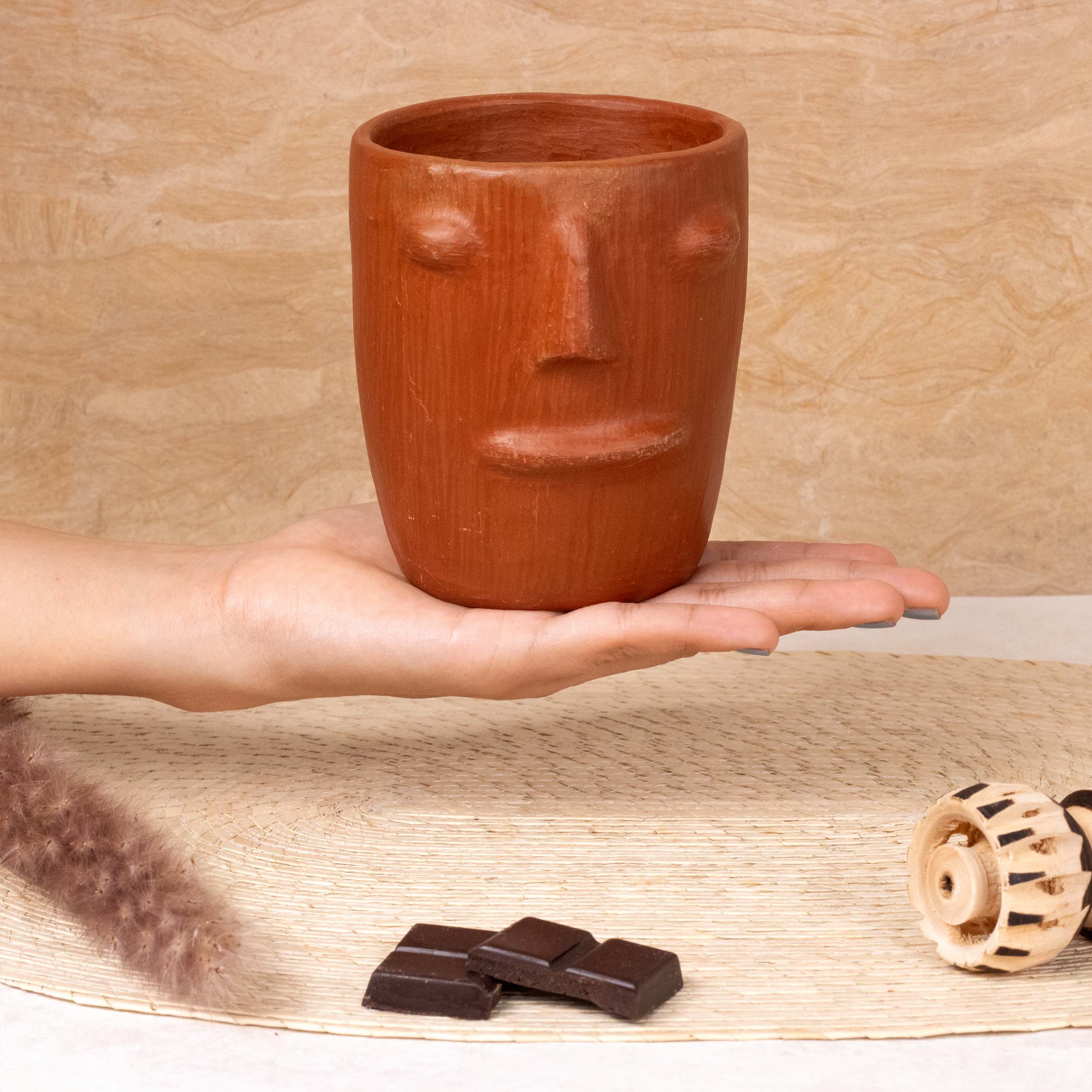 Red Clay Terracotta Face Mug - Image 3