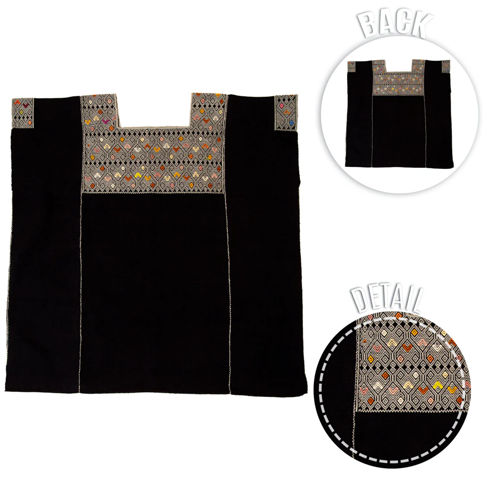San Andrés Sun Woven Huipil Blouse - Image 13