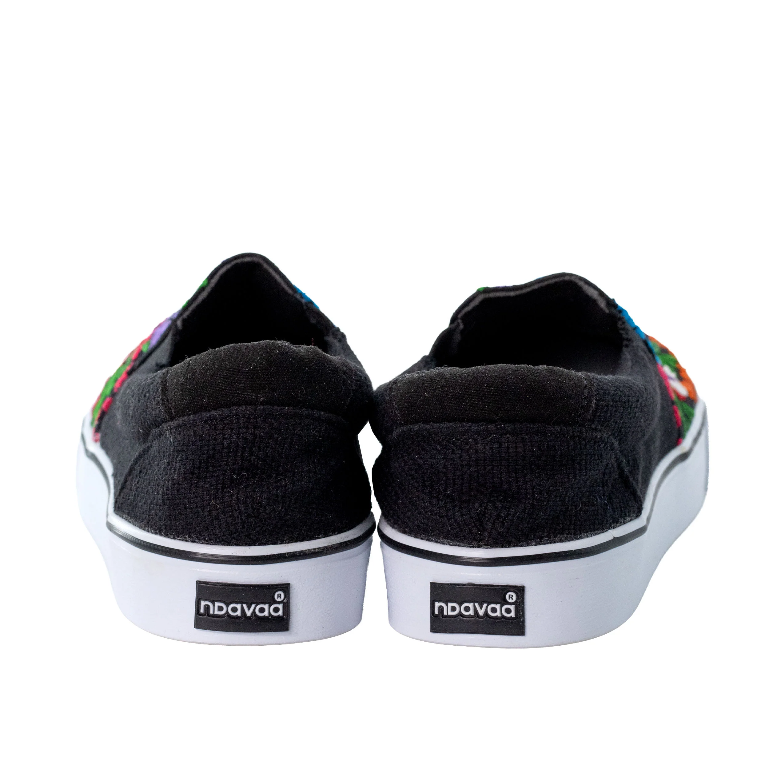 San Antonino Black with Multicolor Floral Embroidery Sneakers - Image 5