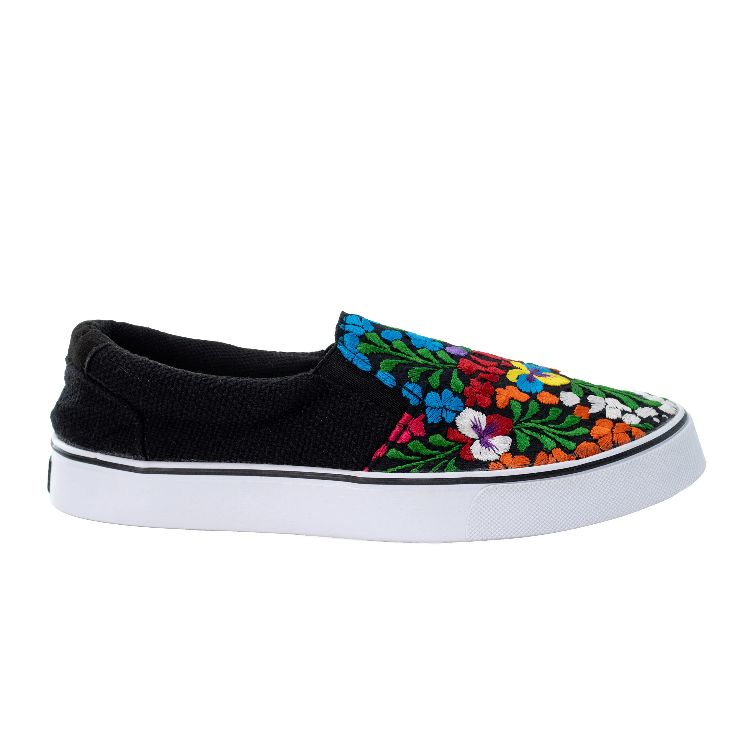 San Antonino Black with Multicolor Floral Embroidery Sneakers - Image 6