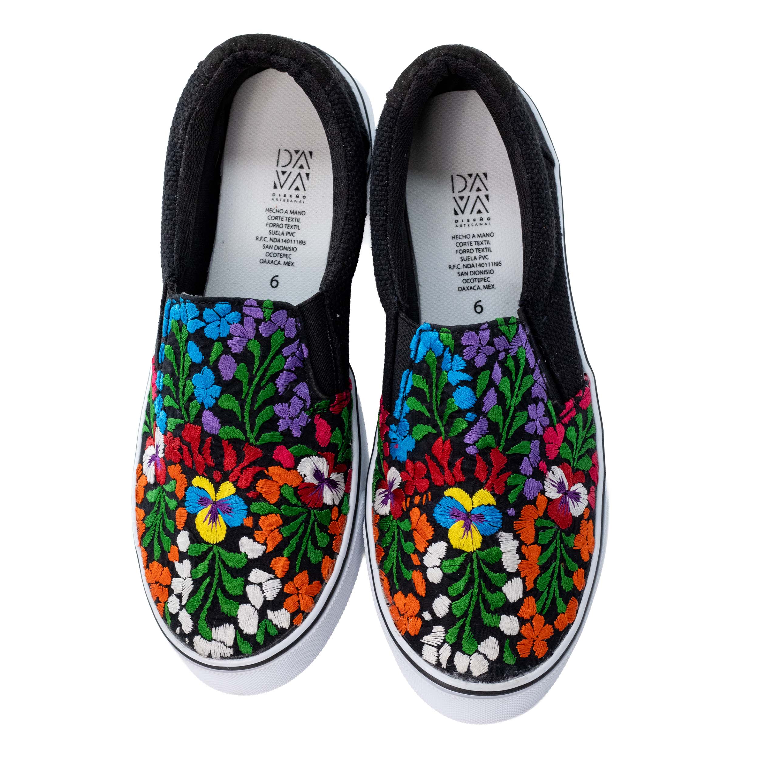 San Antonino Black with Multicolor Floral Embroidery Sneakers - Image 8