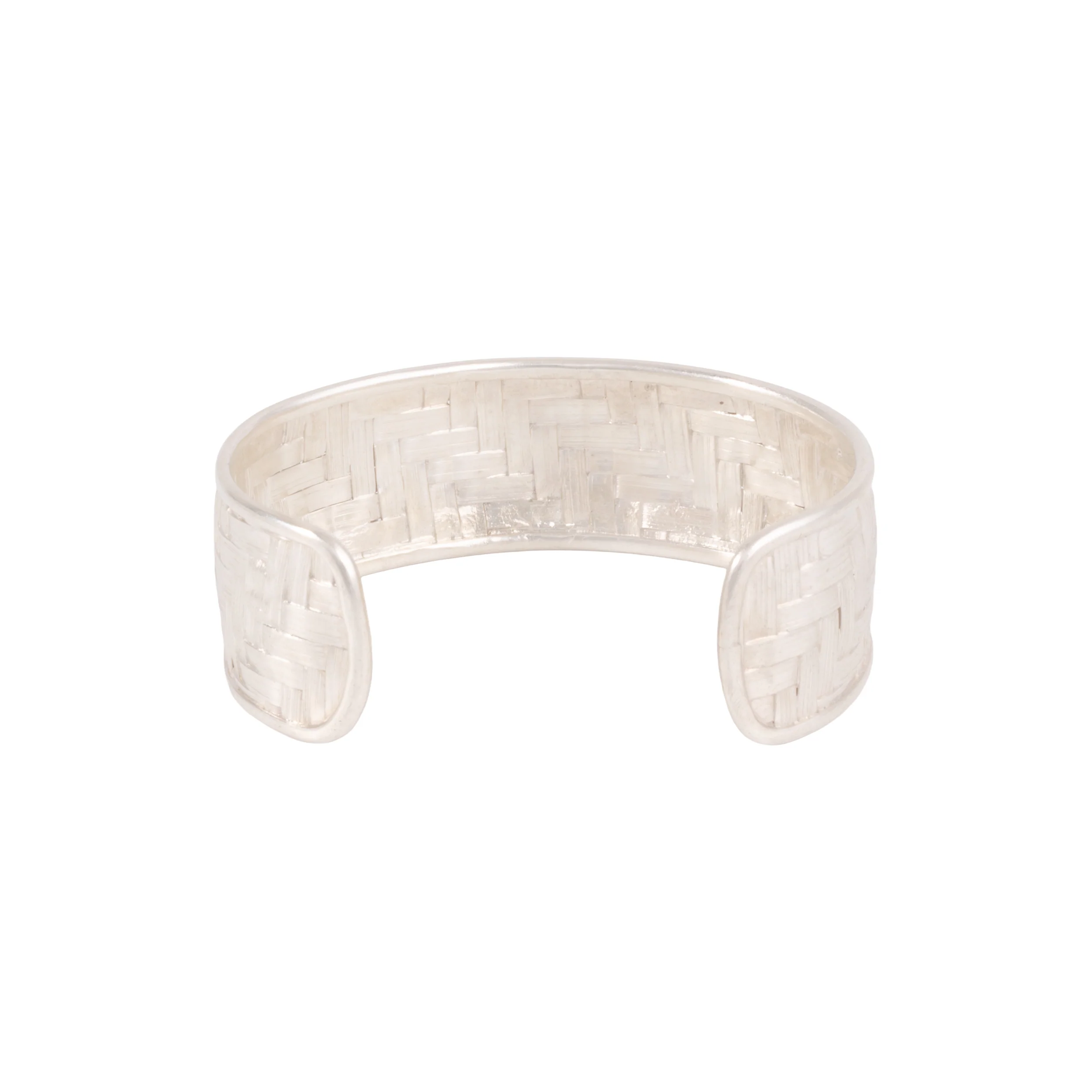 Sterling Silver Basket Weaving Cuff Bracelet - Image 3