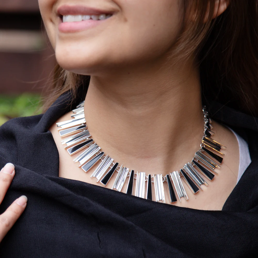 Sterling Silver Chimes Black Onyx Necklace - Image 2
