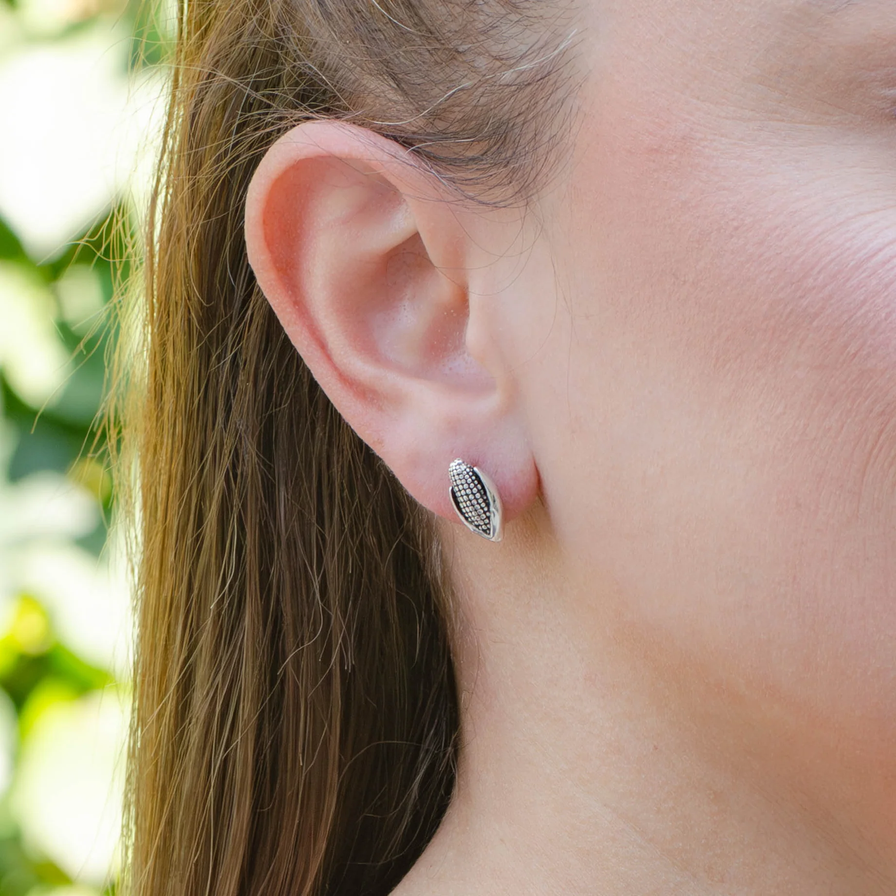 Sterling Silver Corn Earrings - Image 2