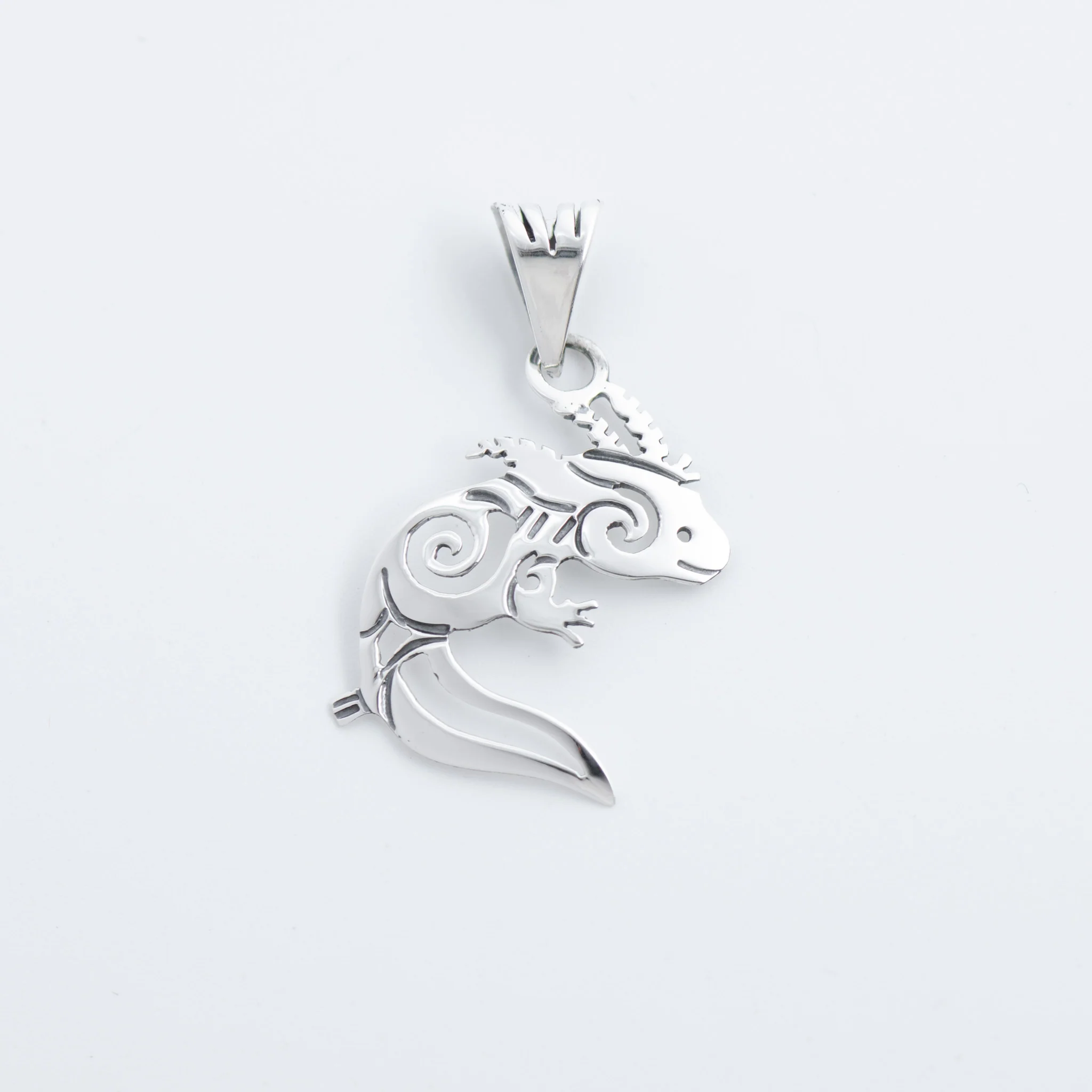 Sterling Silver Delicate Axolotl Pendant - Image 4