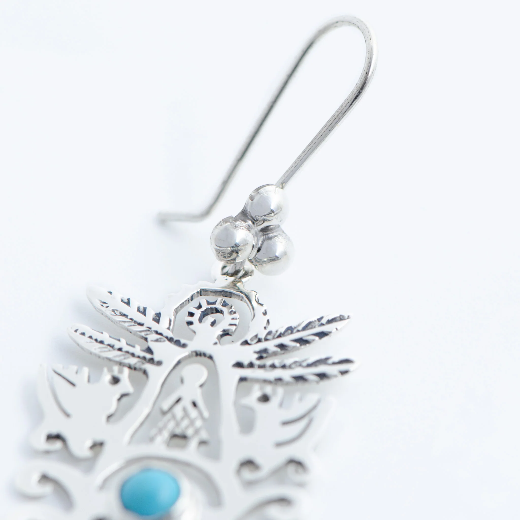 Sterling Silver Eternal Blue Tree of Life Earrings - Image 7