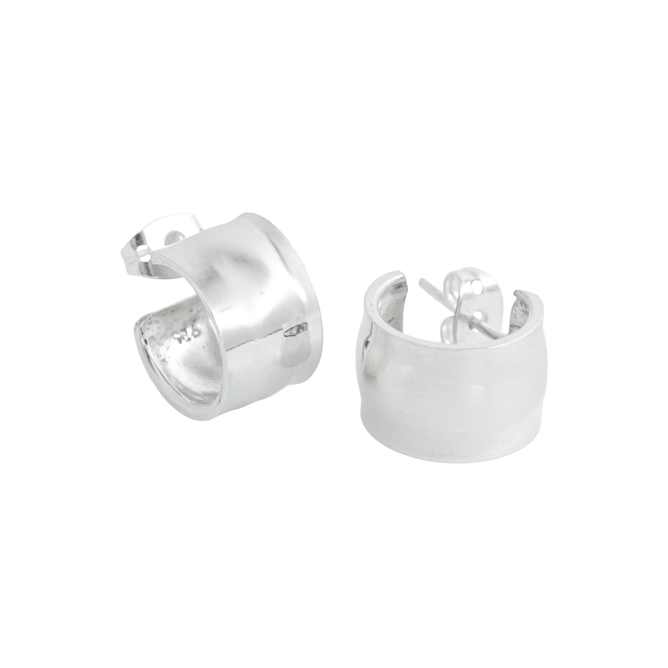 Sterling Silver Half-Hoop Earrings - Image 2