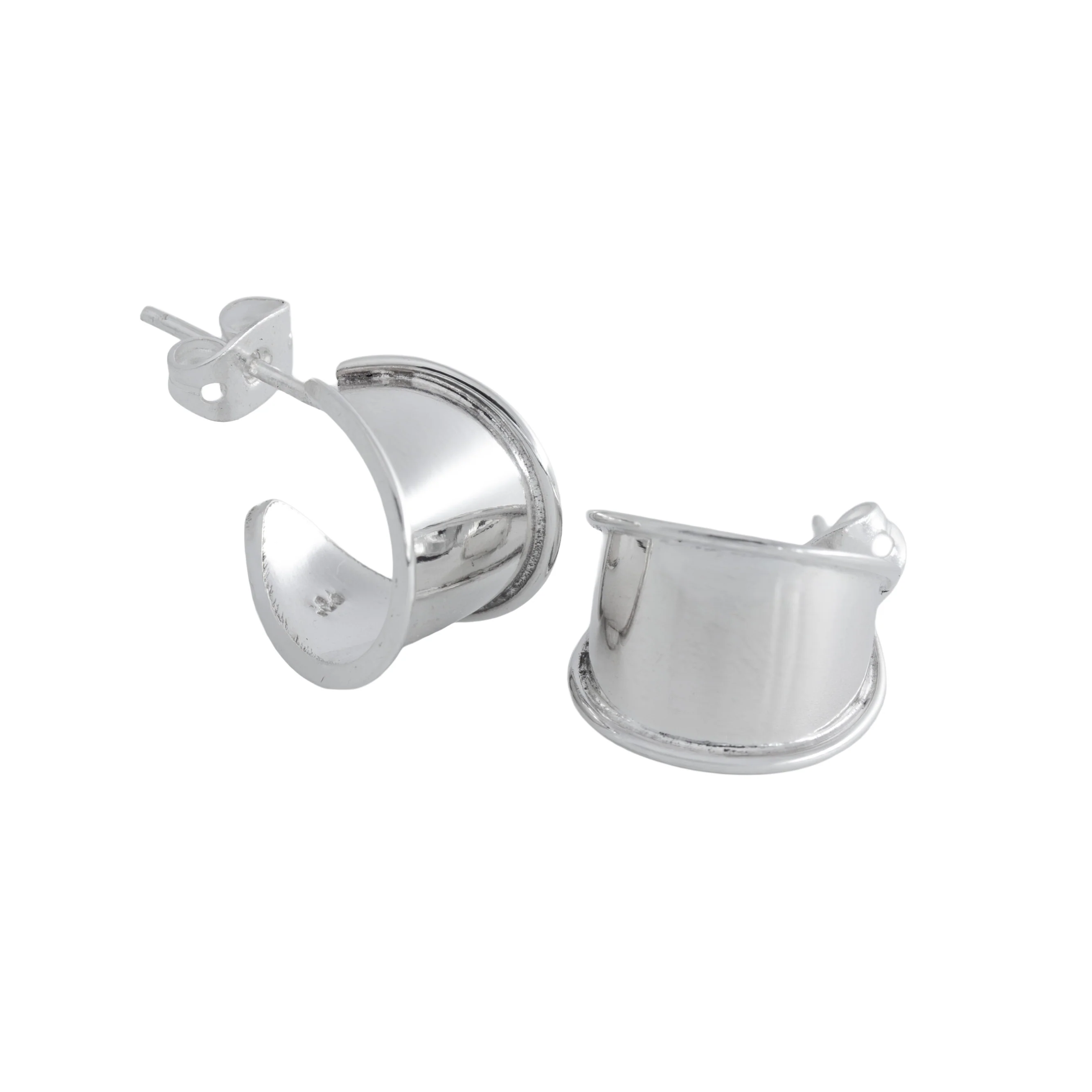 Sterling Silver Half-Hoop Earrings - Image 3