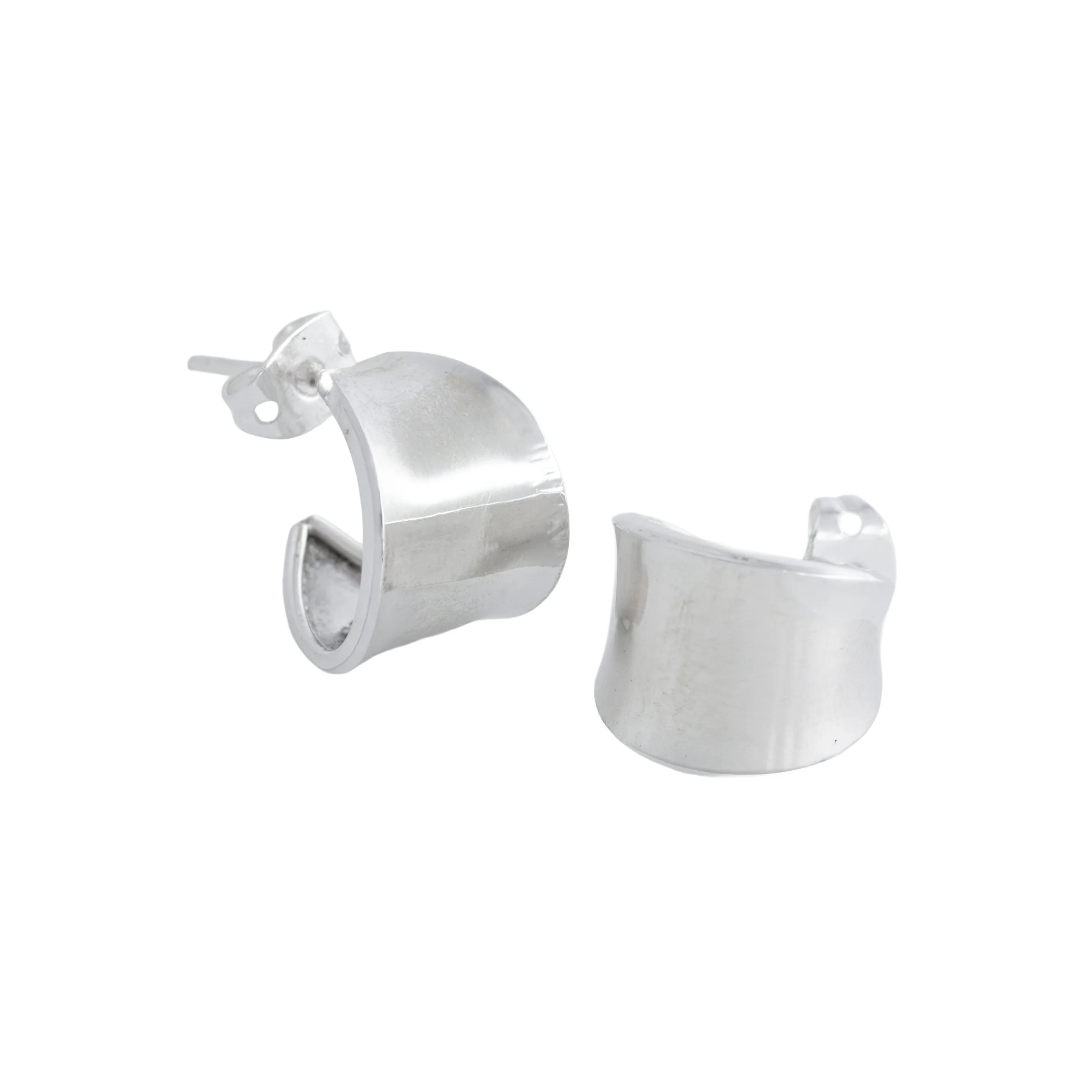Sterling Silver Half-Hoop Earrings - Image 4