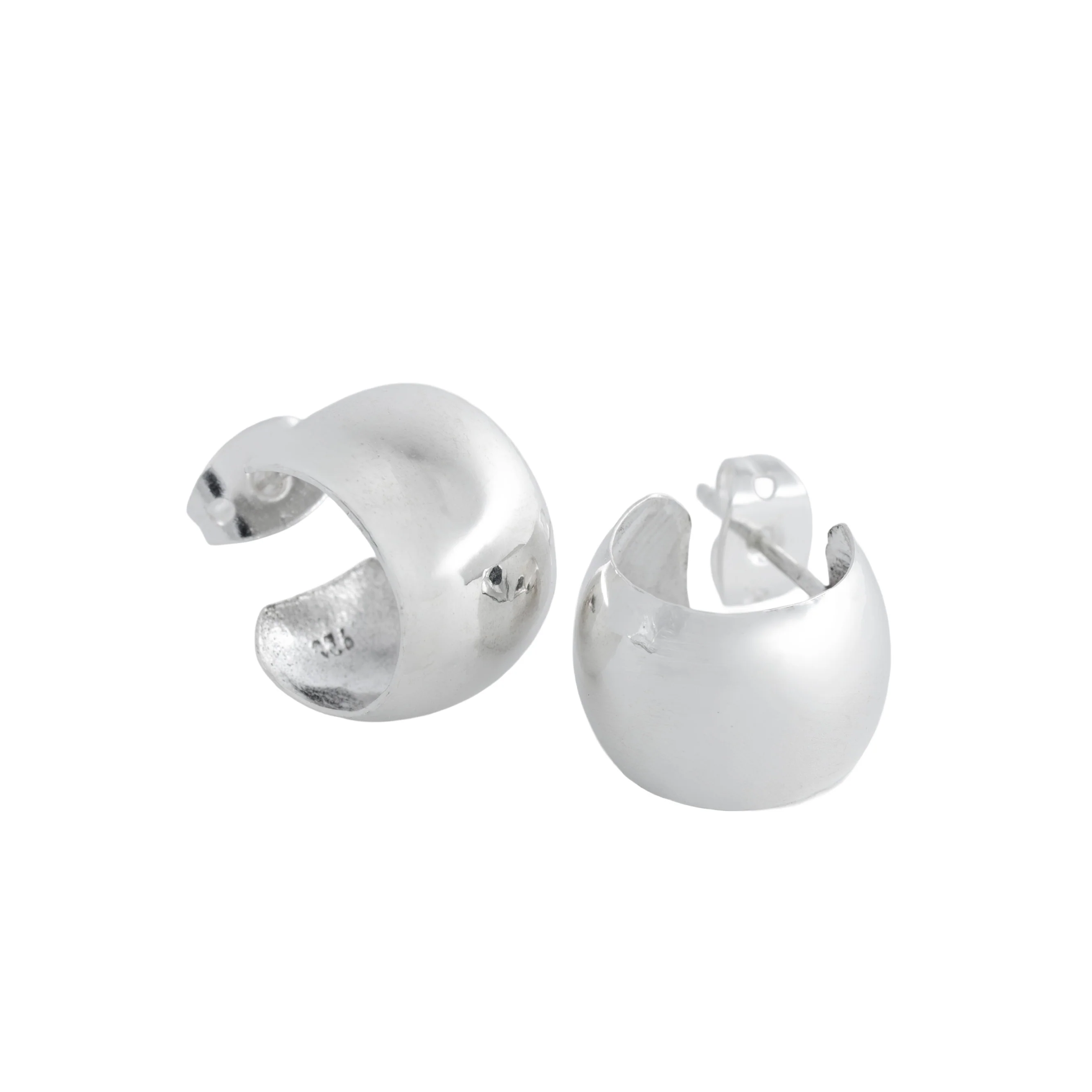 Sterling Silver Half-Hoop Earrings - Image 5