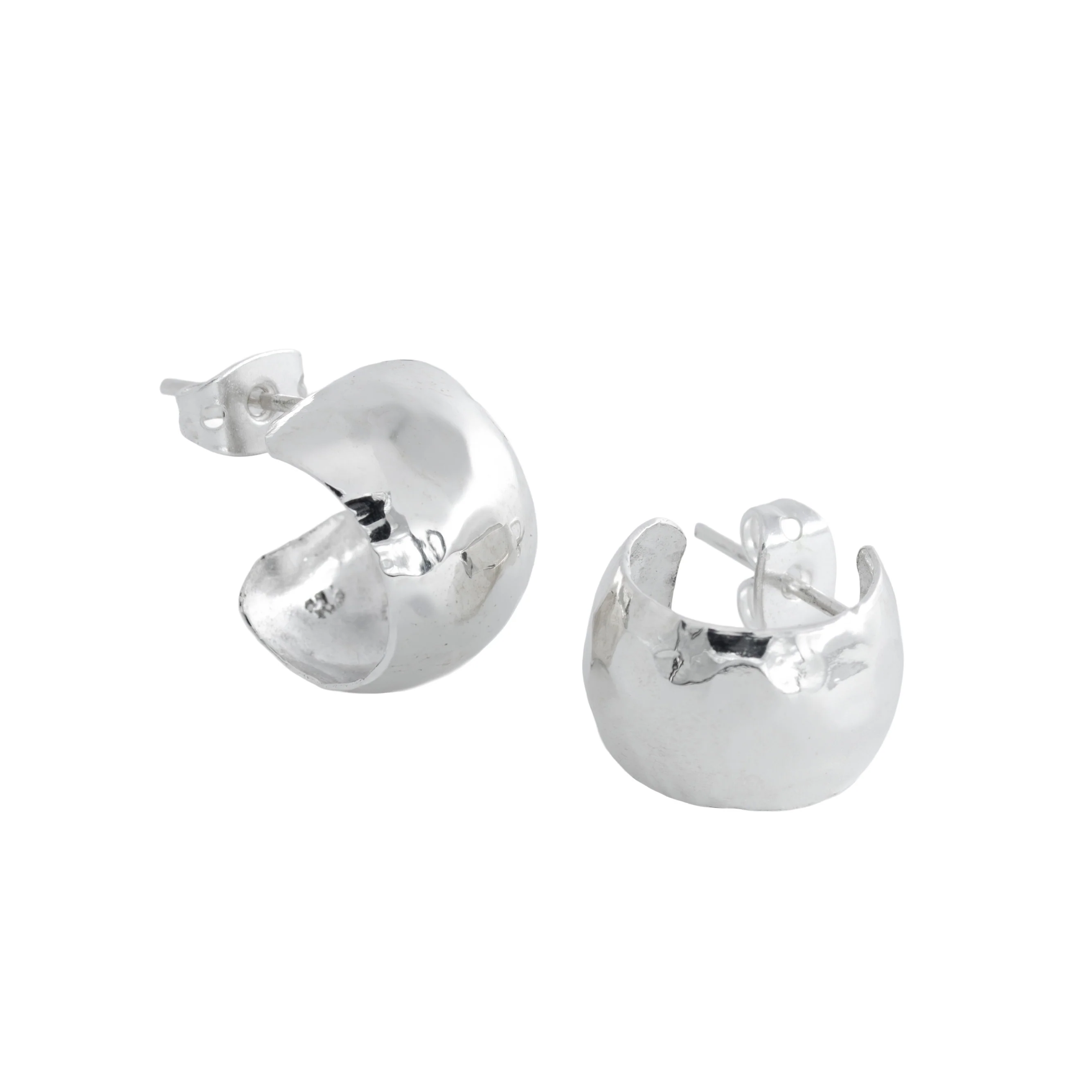 Sterling Silver Half-Hoop Earrings - Image 6