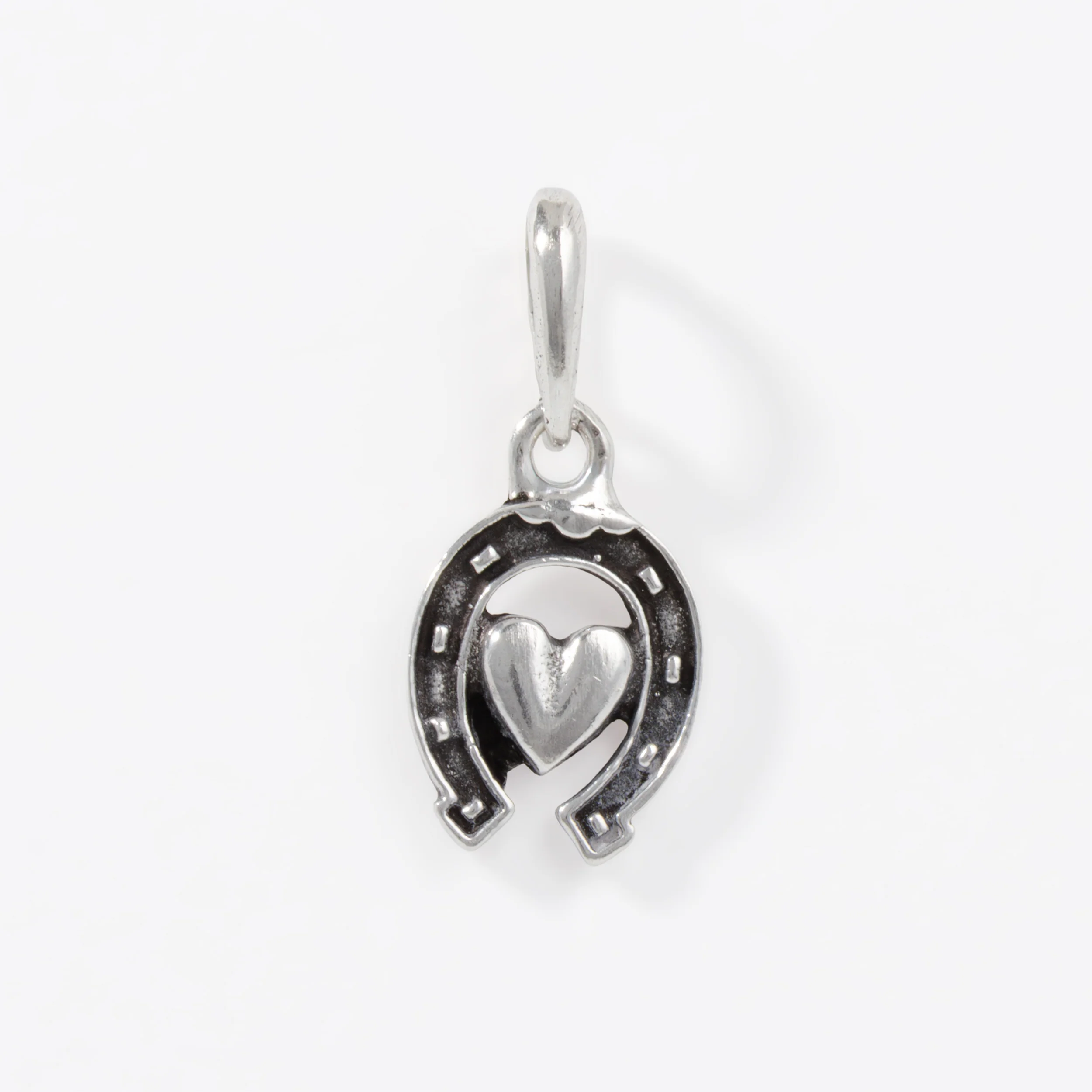 Sterling Silver Horseshoe Heart Pendant